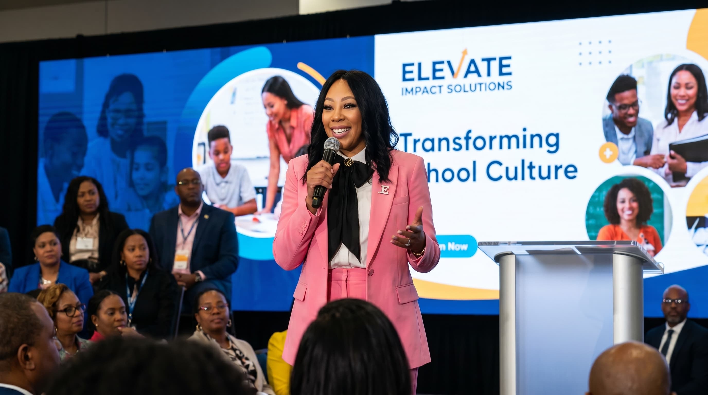 Dr. Tiarra Taylor speaking about transforming school culture