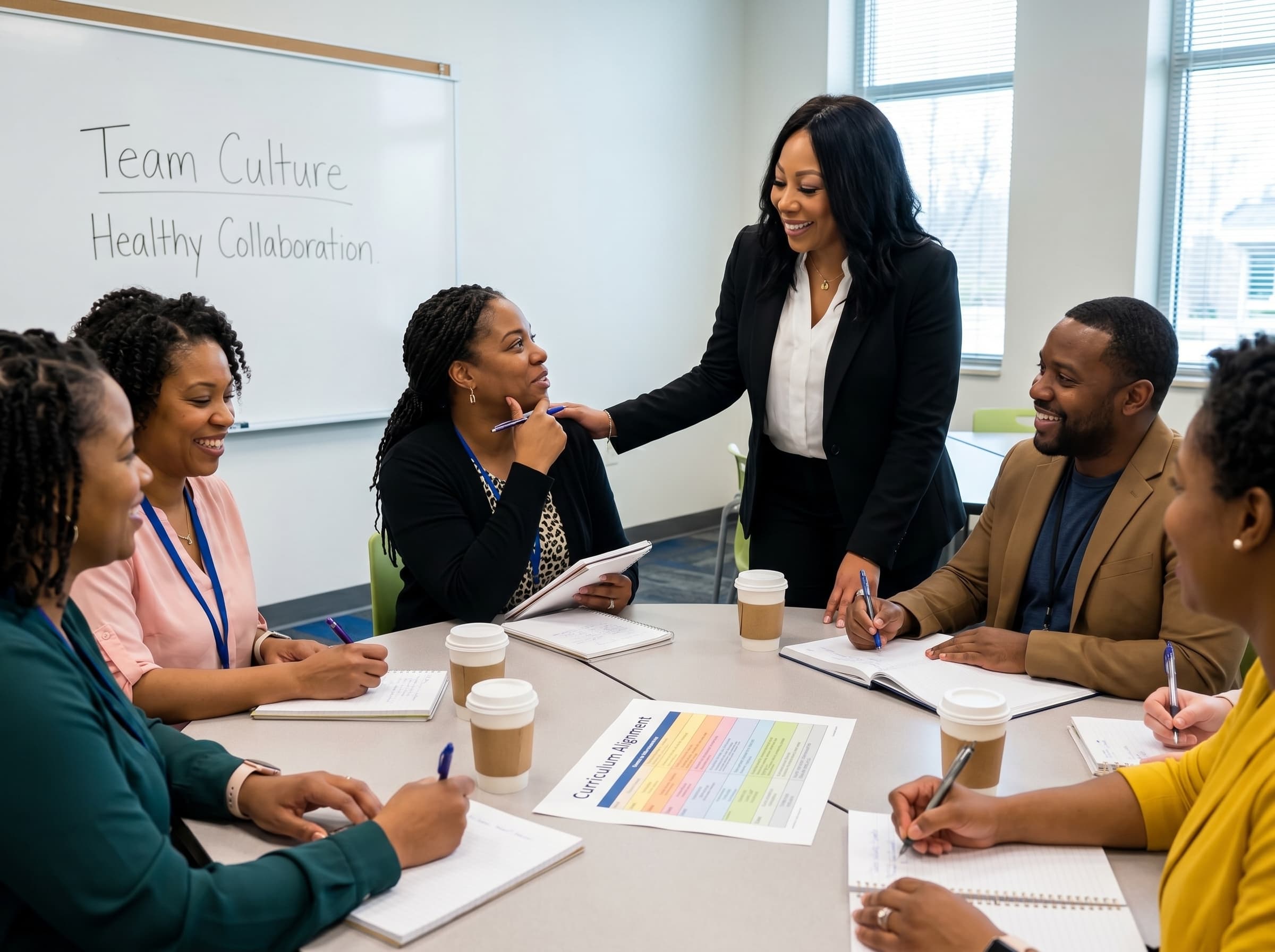 Dr. Tiarra Taylor supporting a school team culture conversation